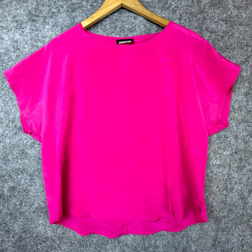 Vintage Separate Issue Fuchsia Blouse Top Womens‎ Hot Pink Dopamine Office Siren